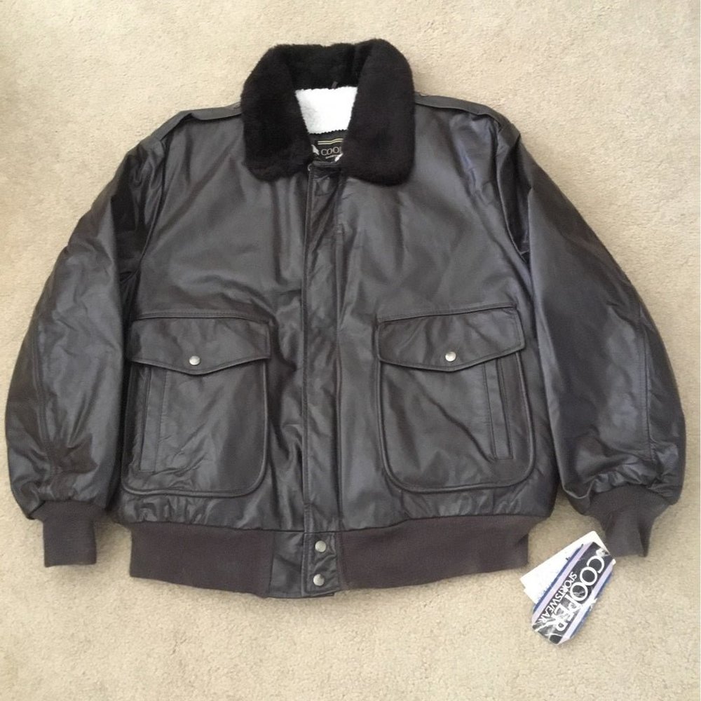 Vintage Cooper Leather Bomber Jacket-New With Tags-Size 50L